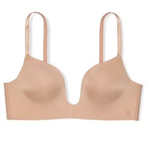 VICTORIA'S SECRET BARE Plunge Low-Back Bra 34DD in Praline
